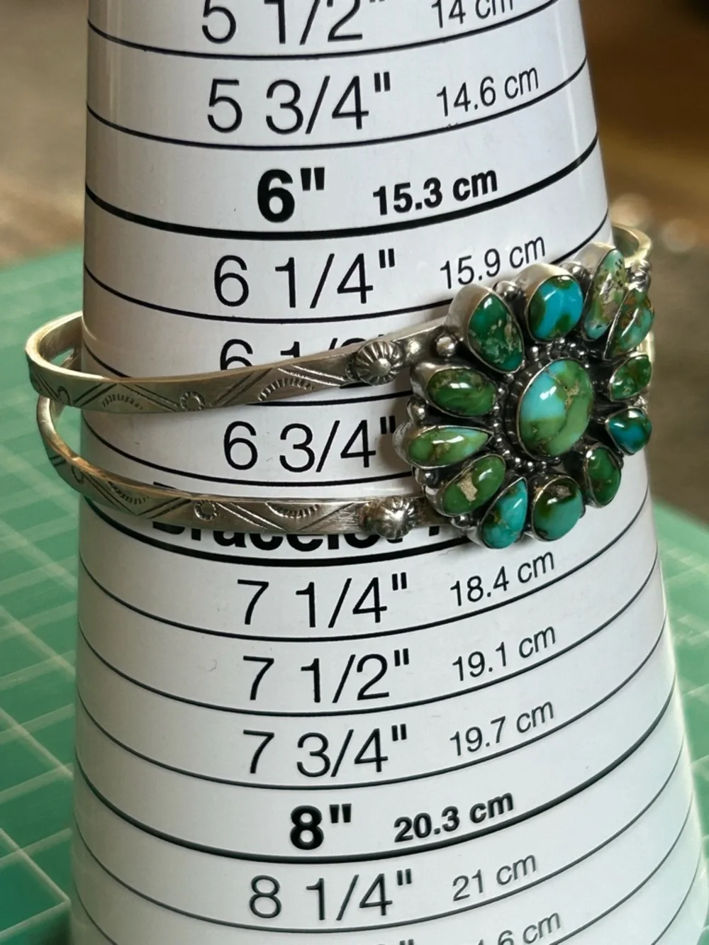 Sonoran Gold Turquoise Sterling Silver Cuff Bracelet Southwest - Picture 3 of 5